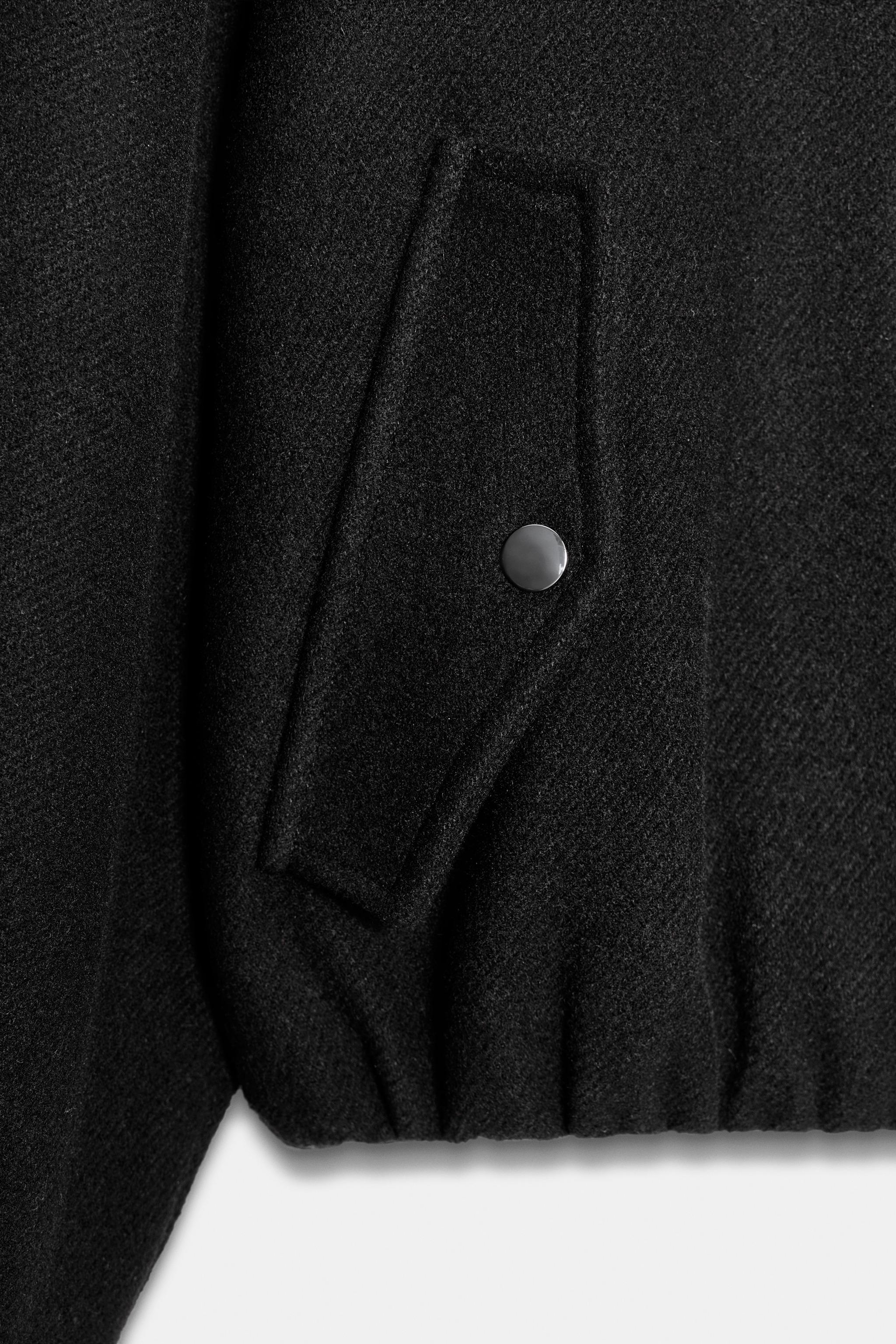 FAUX FUR LAPEL BOMBER JACKET